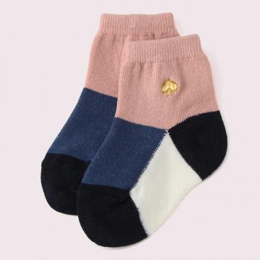 インファント スペード エンブロイダリー カラーブロック ソックス