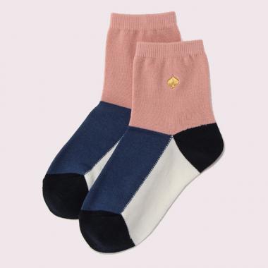 トドラー スペード エンブロイダリー カラーブロック ソックス