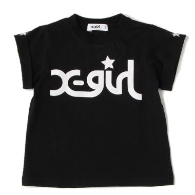 袖折り返しロゴTシャツ