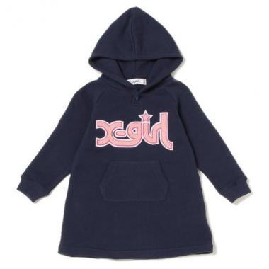 もこもこロゴ裏毛パーカーワンピース