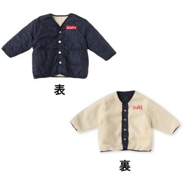 リバーシブル中綿入りキルトブルゾン