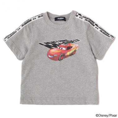 DISNEY ショルダーロゴテープカーズデザイン Tシャツ