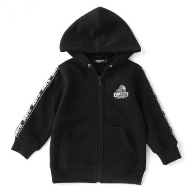 裏起毛 袖ラインロゴシップパーカー