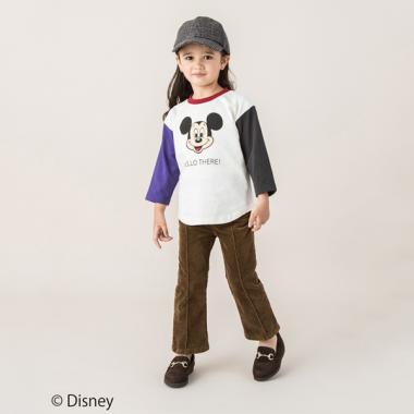 【DISNEY】 配色デザインリンガーTシャツ