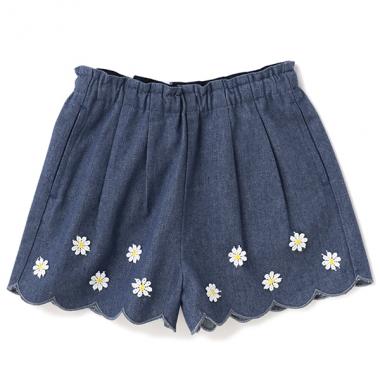 お花刺しゅうスカラップキュロット