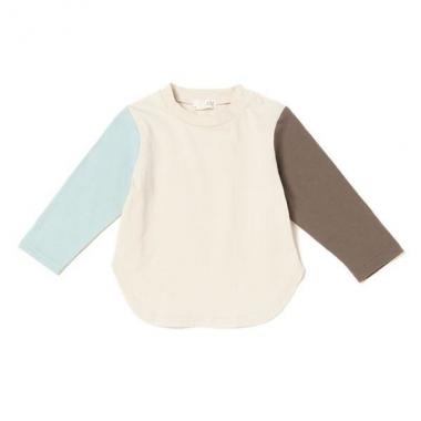 カラーブロック袖Tシャツ