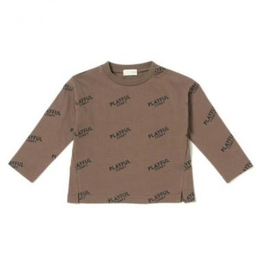 ロゴ総柄肩落ちTシャツ