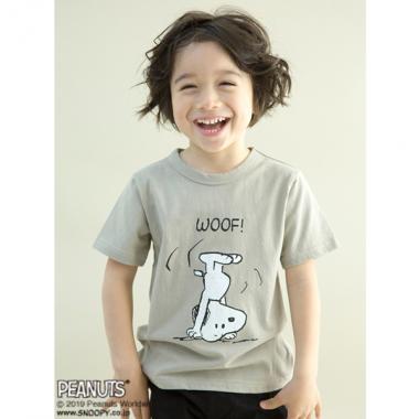 PEANUTSコラボスヌーピープリントTシャツ
